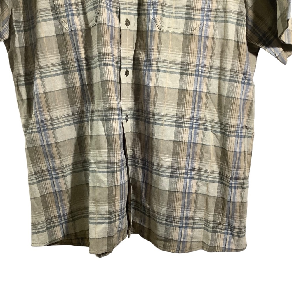Kuhl Linen Blend Plaid Short Sleeve Shirt Button Down - Picture 3 of 9